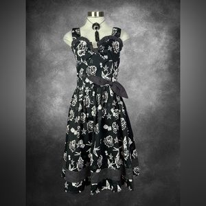 Living Dead Souls Goth Retro Vintage 50s 60s Black and White Dress S